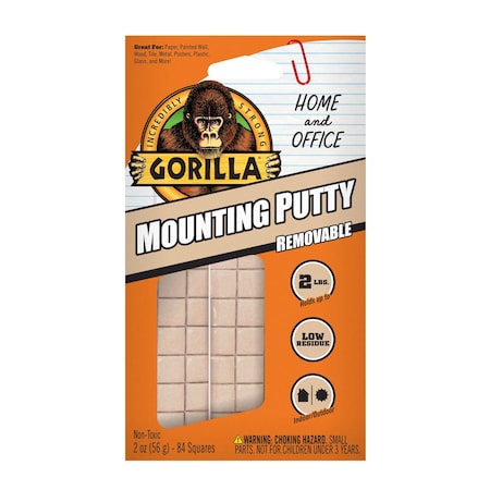 Gorilla Glue Gorilla High Strength Synthetic Rubber Creme Mounting Putty 2 oz 102745